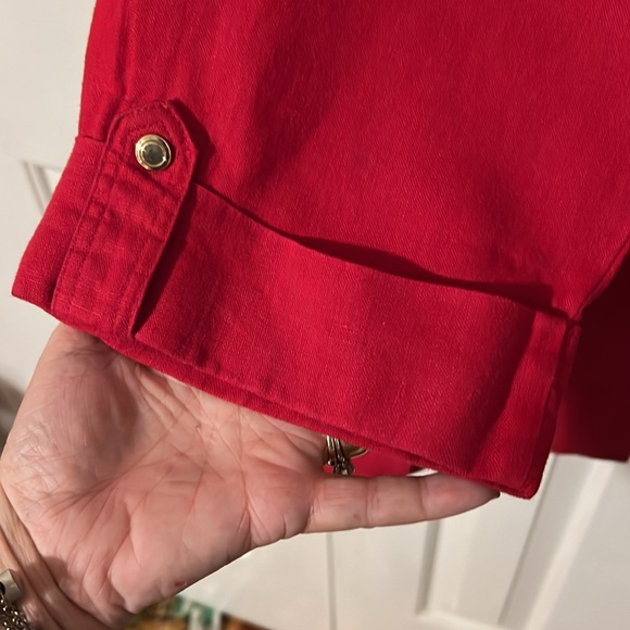 JM Collection Red Linen jacket - Picture 5 of 9